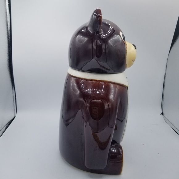 Bear Cookie Jar by M. Kamenstein Portugal Yogi Bear with Tie Grown Up Teddy - Picture 2 of 13
